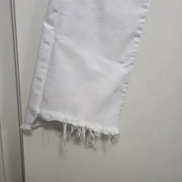 MOTHER The Insider Crop Step Fray Size 26 Fairest of Them All White Denim Jeans - Picture 7 of 12